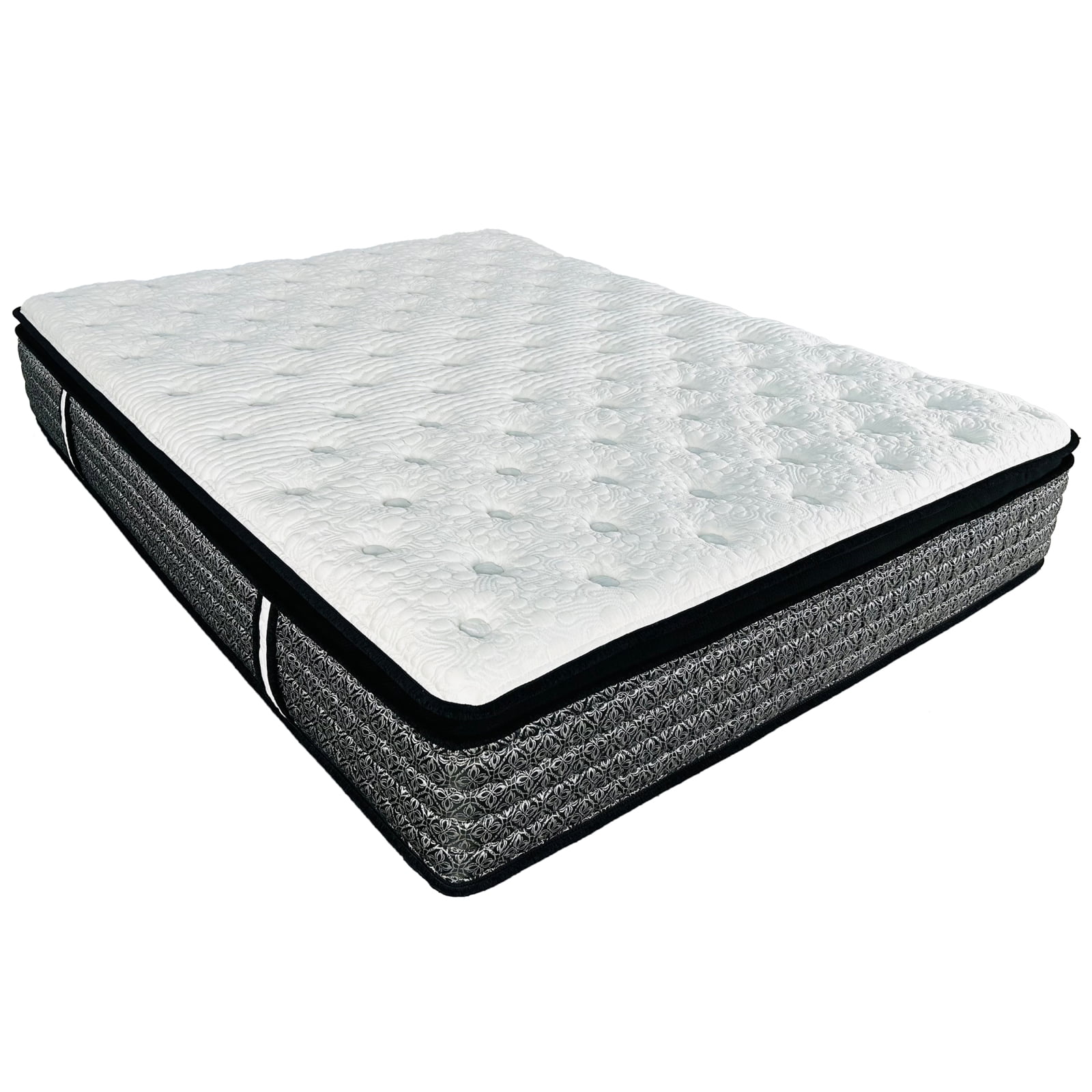 Miekor Furniture Premium 14 in. King Size Pocket Coil Hybrid Mattress, Super Plush Gel Memory Foam Mattress for Comfort Sleep, White/Gray 61063