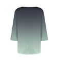 thumbnail image 4 of ShiShine Women's 3/4 Sleeve Shirts Square Neck Tops Gradient Color Dressy Casual Basic Tees T Shirts Blouses, 4 of 5