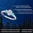 thumbnail image 2 of Gem Stone King 925 Sterling Silver DEF Lab Grown Diamond and Swiss Blue Topaz Engagement Ring for Women | 1.10 Cttw | Oval 7X5MM | Gemstone April Birthstone | Size 6, 2 of 6