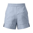 thumbnail image 5 of Dressy Shorts for Women Only Moment Shorts for Women Cotton and Linen Soft High Waist Shorts for Home,Summer with Pockets, Travel and Beach Vacation Light Blue,L, 5 of 5
