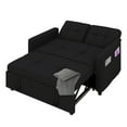 thumbnail image 3 of Craftian 55" Modern Convertible Sofa Bed with Pull Out Bed, Upholstered Loveseat Sofa Couch with Adjustable Backrest, Black, 3 of 10