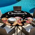 thumbnail image 6 of Gingerbread Black Round Tablecloth, Fitted Table Cover with Elastic for 45"-54" Round Tables, Christmas Winter Snowflake Table Cloth Outdoor Indoor Dinning Party Waterproof Tablecloths, 6 of 7