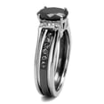 thumbnail image 4 of Womens Light Black Ring Anillo Para Mujer Stainless Steel Ring Synthetic Glass in Jet Adley, 4 of 5