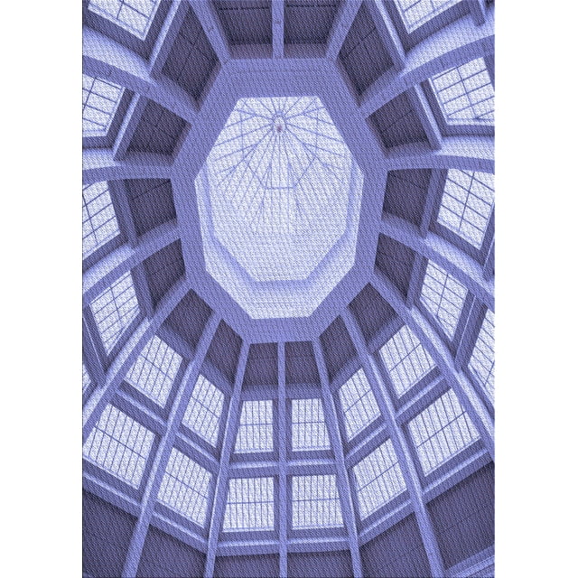 Ahgly Company Machine Washable Indoor Rectangle Transitional Deep Periwinkle Purple Area Rugs, 5' x 8'