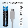 thumbnail image 5 of Kratax USB Rechargeable AAA Batteries, 4Pcs 1.5v 1000mWh Lithium Batteries AAA, 1.5H Fast Full Charged, over 1200 Cycles, 4-in-1 USB to Micro USB Charging Cable, 5 of 11