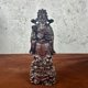 thumbnail image 2 of Ebony wood carved God of Wealth figurine, solid wood carving of the God of Wealth, a wooden handicraft to bring wealth and good fortune., 2 of 4