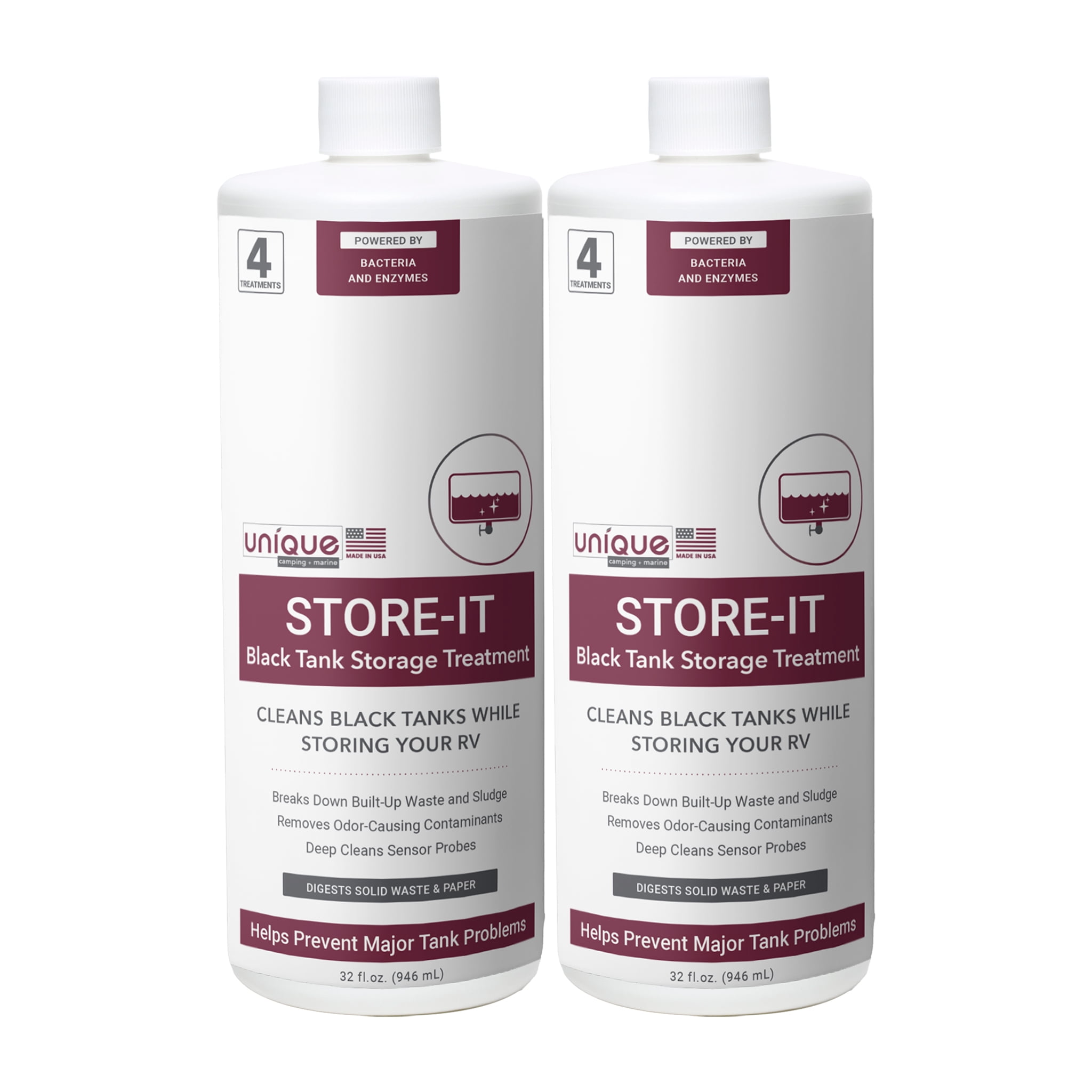 Unique StoreIt RV Tank Cleaner Liquid, Cleans RV Black Tanks While in