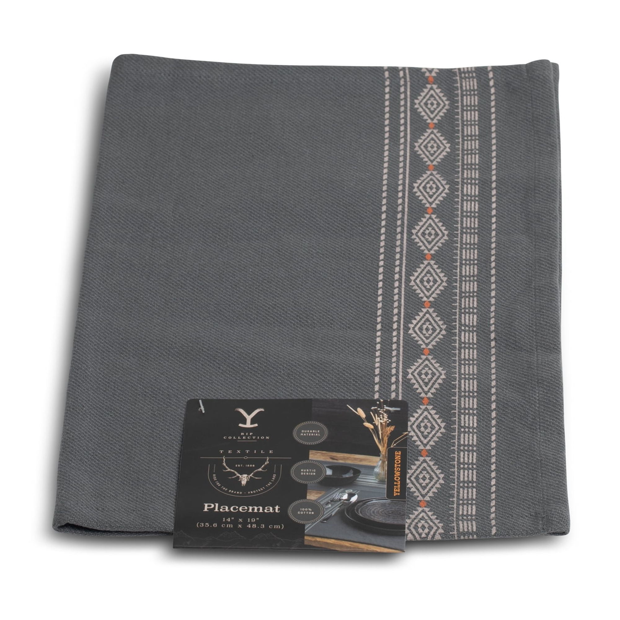 (4 pack) Yellowstone Kitchen Table Placemat, Rip Collection