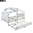 thumbnail image 7 of House Bed with Trundle and Storage Shelf, Solid Wood Full Size Platform Bed Frame with Headboard, Footboard and Roof, Multifunctional Daybed for Living Room, Bedroom, White, 7 of 7