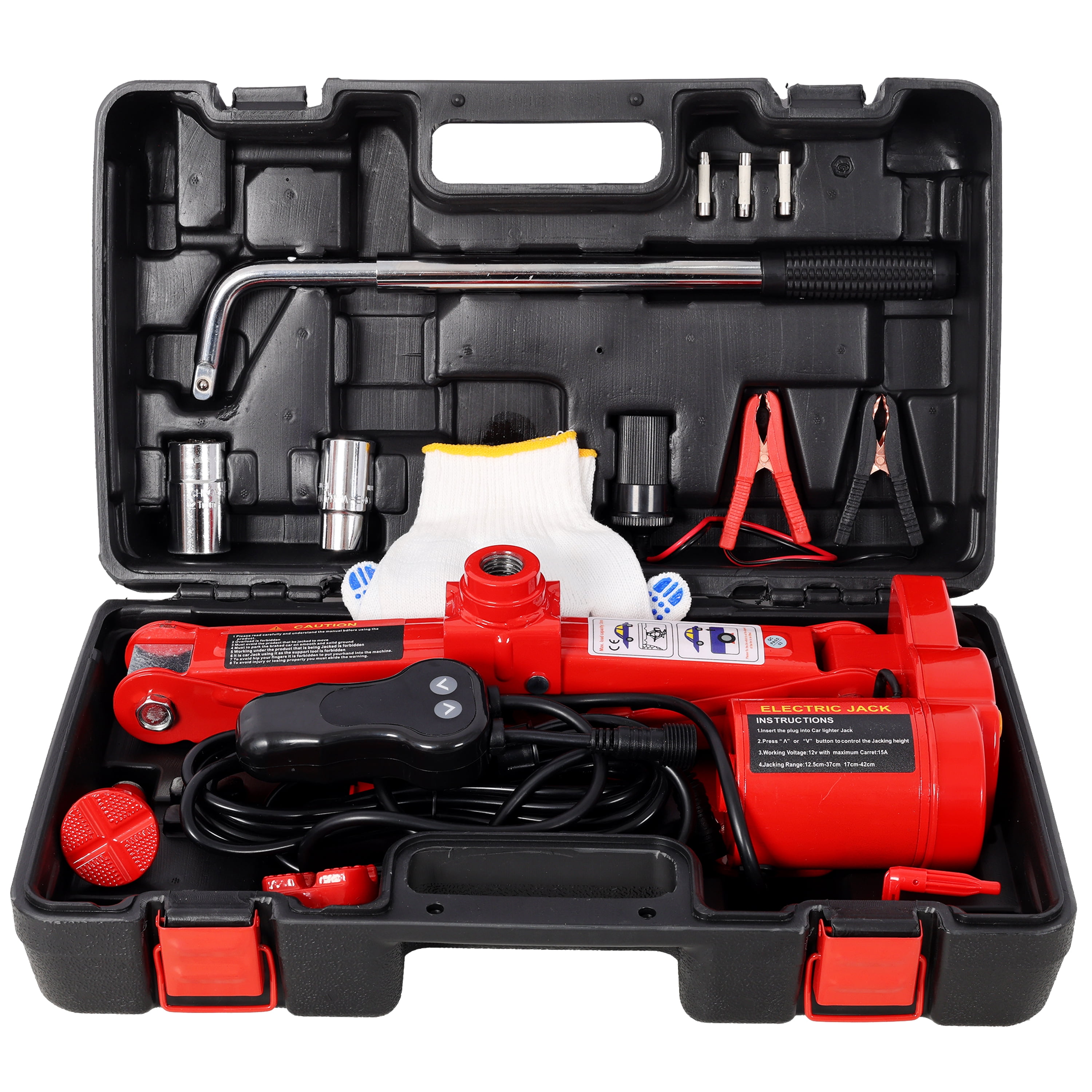 12V Electric Scissor Jack, 3-Ton Capacity, One-Button Operation, Complete Tire Change Kit, Car Emergency Tool