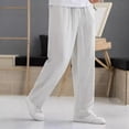 thumbnail image 6 of Men’s Linen Casual Pants Summer Thin Wide Leg Straight Barrel Loose Fit Trousers, 6 of 8