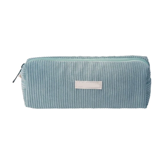 JOGZMZ Corduroy Pencil Case Large Capacity Solid Color Pen Pouch with Zipper Closure for Stationery Organization