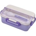 thumbnail image 1 of Lunch with Compartment Plastic Lunch Microwave Sealed Kids School Lunch Plate Kitchen Food Storage Container Beeswax Wraps Reusable Food Wrap Food Storage Wrap and Silicone Lids (Purple, One Size), 1 of 7