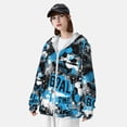 thumbnail image 5 of Goofa Football Time Printed Women's UPF 50+ Sun Protection Hoodie Jacket Lightweight Long Sleeve Sun Shirt for Women with Pocket Hiking Outdoor-Small, 5 of 9
