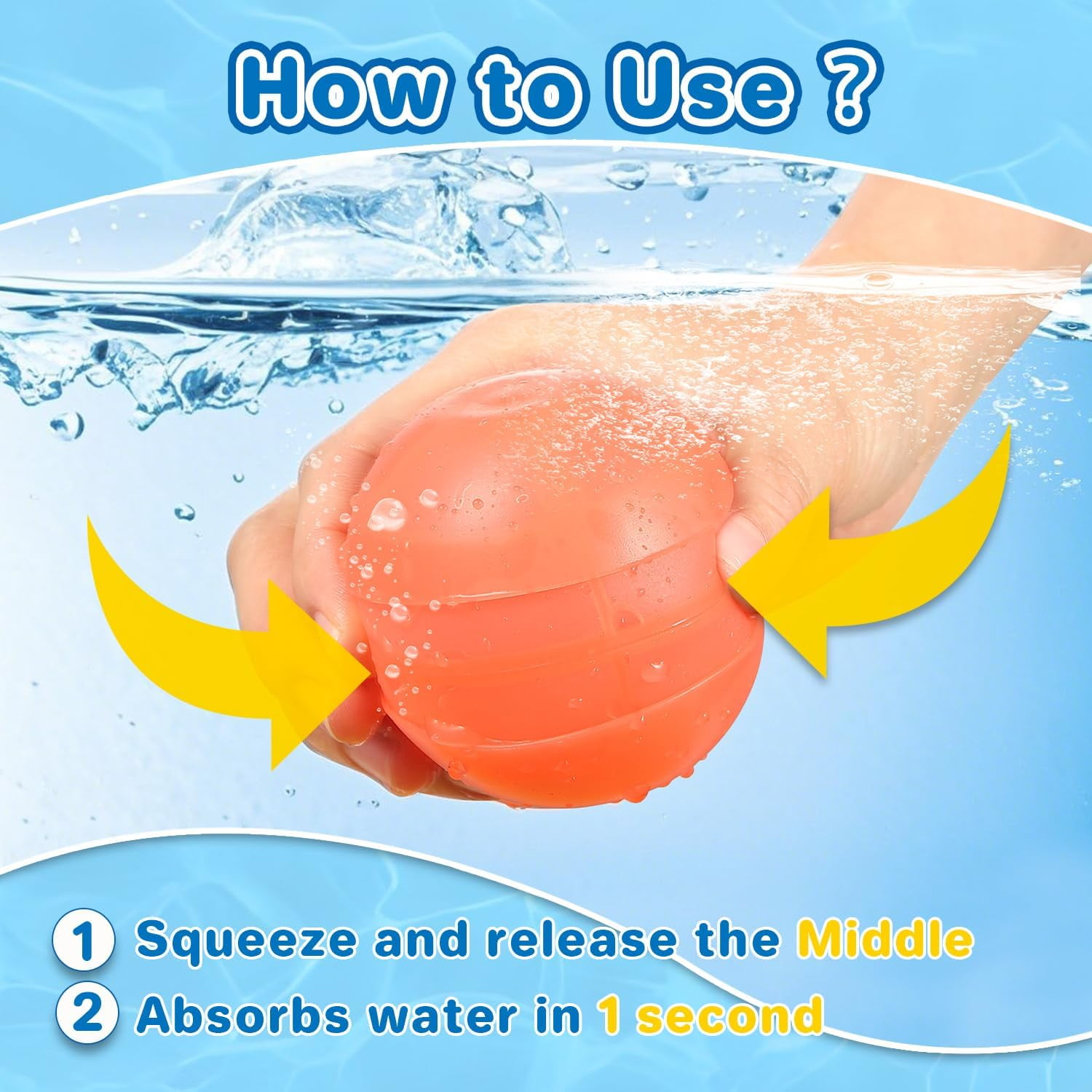 Lot De 6 Ballons D'Eau Réutilisables – Auto-Obturants, Silicone, Remplissage Rapide – Jeux De Piscine, Plage, Jardins