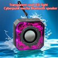 thumbnail image 2 of Altavoz Bluetooth Mecha transparente con captador RGB, linterna portátil para exteriores, minialtavoz pequeño negro, 2 of 5