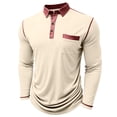 thumbnail image 4 of Polo Shirts for Men Casual Solid Collared Classic Long Sleeve Top Mens Loose Blouses, 4 of 7