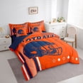 thumbnail image 3 of jejeloiu American Rugby Helmet 7 Pieces Bedding Comforter Set,Deepblue Orange Full Bedding Set For Ball Gamer Reversible, 3 of 8