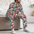 thumbnail image 7 of Honeii Palm Leaves Flamingo Pattern Mens Pajamas Set,2pcs Men's Lounge Long Sleeve Sleep Shirt and Pajama Bottoms Sleepwear Set,Mens Pjs Sets-Large, 7 of 7