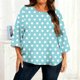 thumbnail image 1 of TaTaai Long Sleeve Gradient Top for Plus Size, Women's Casual T-Shirt Blouse, Round Neck Loose Fit, Soft Home Wear, All Seasons Everyday Attire Gift, 1 of 6