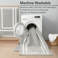 thumbnail image 4 of Washable Skid-Resistant Runner Rug, Border, Light Grey and White, 30 " x 120", 4 of 9