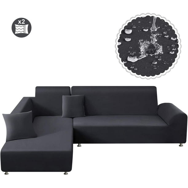 Taococo Water Resistance Sectional Couch Covers 2pcs L Shaped Sofa Covers Stretch Sofa Slipcovers With 2pcs Pillowcases L Type Polyester Fabric Softness Sofa Covers 3 Seats 3 Seats Lead Grey Walmart Com Walmart Com