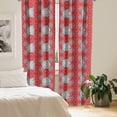 thumbnail image 2 of Ambesonne Mandala Curtains, Psychedelic Floral Form, Pair of 28"x63", Scarlet White Black, 2 of 5