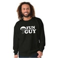 thumbnail image 3 of Fun Guy Fungi Mushroom Nerdy Geeky Men's Big & Tall Crewneck Sweatshirt Brisco Brands 2X, 3 of 5