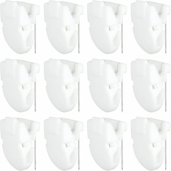 CCOCC 2026 New 12Pcs Cubicle Clips,Plastic Cubicle Clips for Fabric Walls Cubicle Hooks Panel Push Pin Picture Hangers for Hanging Photos Frame Office Notes Memos Messages Accessories,White