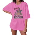 thumbnail image 2 of HOWPAY Womens Graphic T Shirts Crew Neck Short Sleeve T-Shirt Vintage Loose Fit Casual Tee Tops Summer Lightweight Y2K Clothes Pink L, 2 of 4