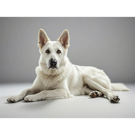 White German Shepherd Diamond Art Kits for , DIY 5D Crystal Gem Art Diamond ,Full Round Drill Diamond Gem Art Kits for Home Wall Decor ,Diamond Painting Kits for Beginners(12x16 inch)