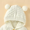 thumbnail image 3 of Winter Baby Boys Girls Sweaters Cardigans Autumn Pure Color Long Sleeve Knitted Newborn Infant Toddler Outwear Jackets with Hood, 3 of 5