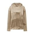 thumbnail image 5 of Feancey Womens Oversized Hoodies Velvet Long Sleeve Hooded Sweatshirts Fall Winter Trendy Pullover Sweatshirt with Kangaroo Pocket Beige L, 5 of 8