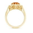 thumbnail image 2 of Rosec Jewels Vintage Inspired Ring - Lab Grown Orange Sapphire Ring with Moissanite Halo, 14K Yellow Gold, US 10.00, 2 of 9