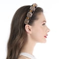 thumbnail image 4 of Diademas de diamantes de imitación de cristal para mujer, diademas de perlas blancas para niñas, diadema acolchada, joyería de terciopelo negro, diadema con cadena MFZFUKR CPB-DE-LYY890-2, 4 of 5