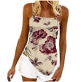thumbnail image 3 of Women Y2K Spaghetti Strap Crop Top Vintage Floral Aesthetic Cami Tank Tops Teen Cute Summer Trendy Scoop Neck Going Out Tops, 3 of 6