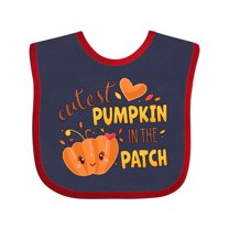 Inktastic Cutest Pumpkin in the Patch with Orange Heart Boys or Girls Baby Bib