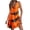 Orange, variant on WFJCJPAF 2025 New Halloween Halloween Dresses for Women You Wear to Halloween Wedding,Women's Summer Comfort Fashion Printing Pocket Sleeveless V-Neck Dress - Hot Pink XXL
