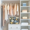 thumbnail image 4 of Yayeee Collapsible Cube Storage Bin with Lid Fabric Closet Decorative Basket with Handles, Navy Floral Pattern, 4 of 7