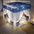 Starry Sky Pattern Princess 4 Corner Post Bed Canopy Curtain Canopy for