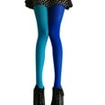 thumbnail image 1 of Fashion Double Color AB Splice Left Right Stockings - Free Size (Lake Blue and Sapphire), 1 of 5