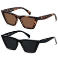 thumbnail image 1 of Gafas de sol ANDWOOD estilo ojo de gato para mujer, montura negra carey, 1 of 5
