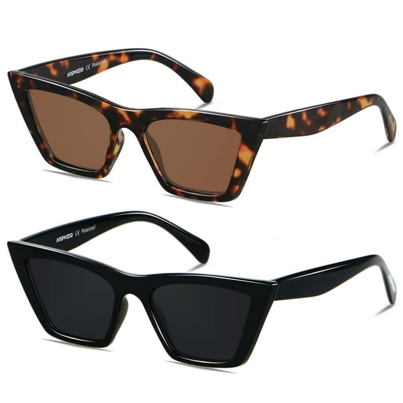 Gafas de sol ANDWOOD estilo ojo de gato para mujer, montura negra carey