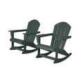 thumbnail image 3 of GARDEN Set of 2 - Plastic Outdoor Rocking Chairs for Patio Porch, Dark Green, 3 of 10