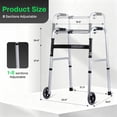 thumbnail image 4 of BN-LINK Folding Walker with 5'' Wheels,Adjustable Lightweight Walker for Senior,  Aluminum Walker for Elderly,Disabled,330 lbs Capacity, Silver, 4 of 6