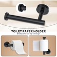 thumbnail image 3 of Matte Black Towel Bar Set 5-Piece Bathroom Hardware Accessories Set Includes 23.6in Towel Bar-Round Towel Ring-Toilet Paper Holder-Towel Hooks Stainless Steel Wall Mount Bathroom Towel Holder Set, 3 of 14