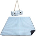 thumbnail image 1 of Manta de pícnic Willow Weave, 203 x 203 cm, impermeable, azul y blanco, 1 of 9