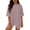 Pink, variant on BRGZLK Women's Shorts Fashion Summer Solid Color Short Sleeved Round Neck Striped Top Shorts Set