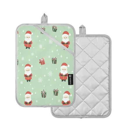 

2 Pcs Pot Holders Sets Oven Mitts Square Potholders Oven Hot Pads Heat Resistant for Kitchen Cooking Baking 7 x9.8 Cute Christmas Pattern