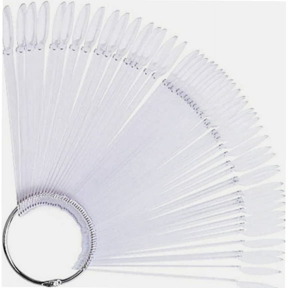 False Nail Swatch Sticks,50Pcs Fan Shaped Round Head Nail Polish Palettes Color Display Card Nail Practice Tools,Transparent Nail Art Polish Display Tips for Nail Art Polish Display(#2)